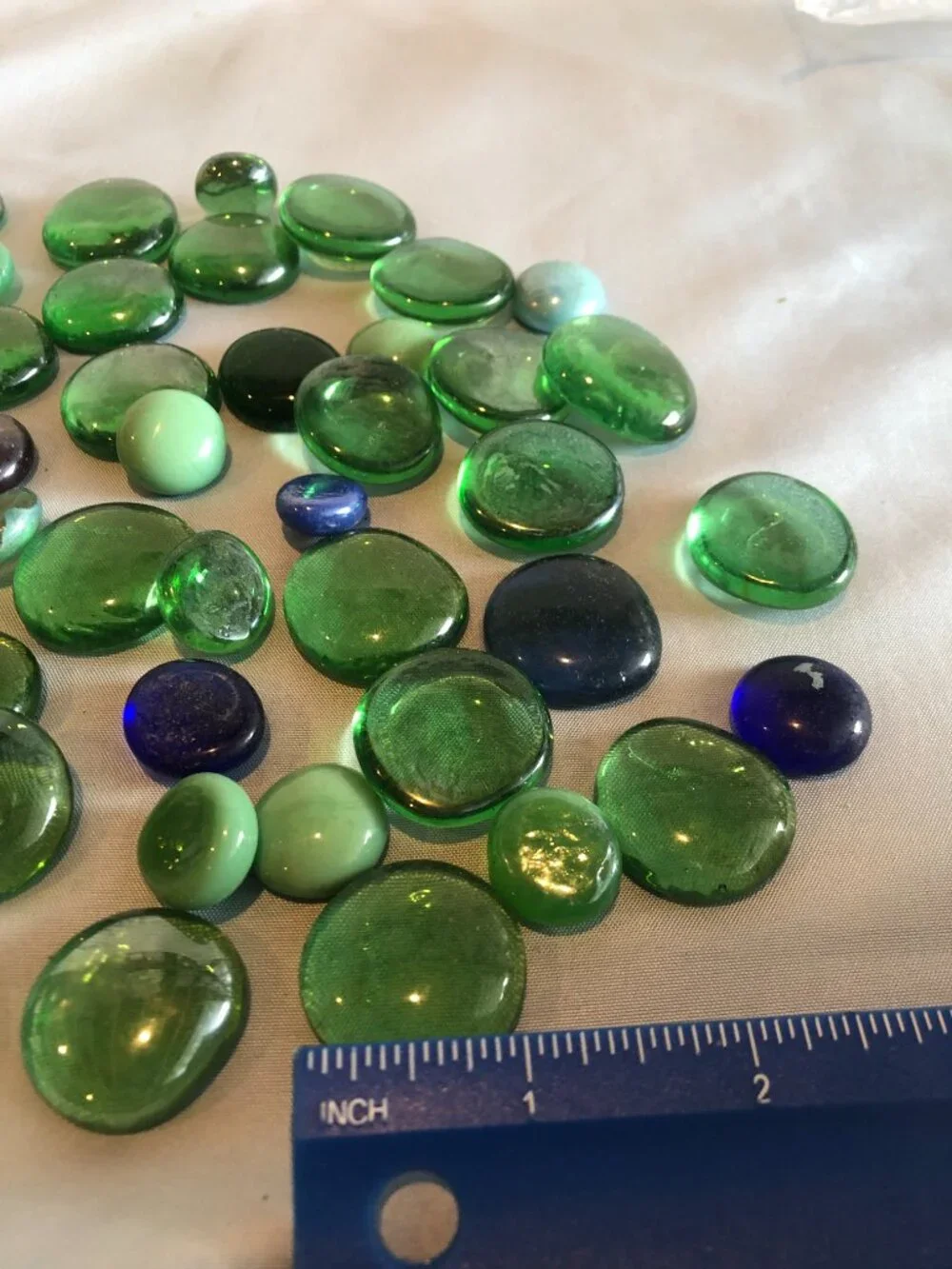 LOT Of Mostly Green with Blue Vase Filler Gems Stones #F49